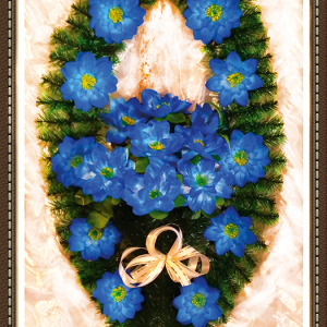 Вінок поминальний у формі корзини №20